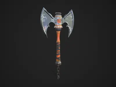 lowpoly axe gaming weapon  Free low-poly 3D model