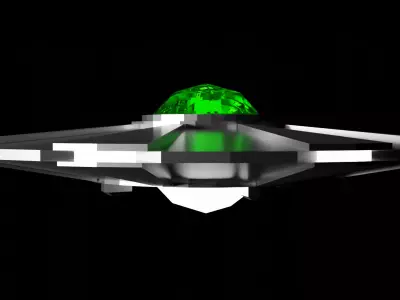 Alienship alien spaceship with gem Free low-poly 3D model