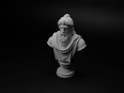Desert Warrior Bust Chess 3D print model get
