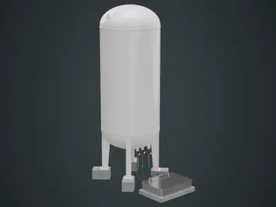 Industrial Gas Tank 3A Low-poly 3D model