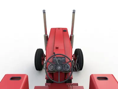 International Harvester 1468 Tractor 1972 with Canopy 3D model