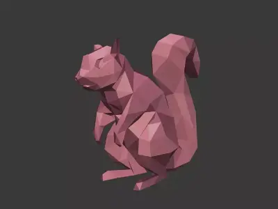 LowPoly Squirrel Figurine Free 3D model