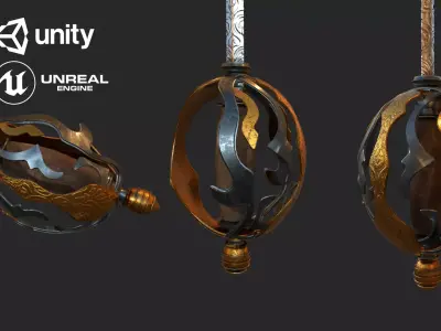 Rapier sword Low-poly 3D model purchase