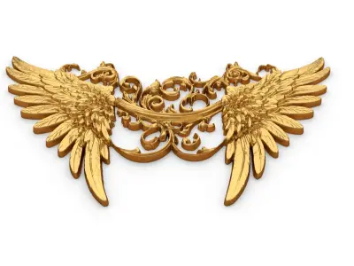 Wings Printable carved decor 08 3D model