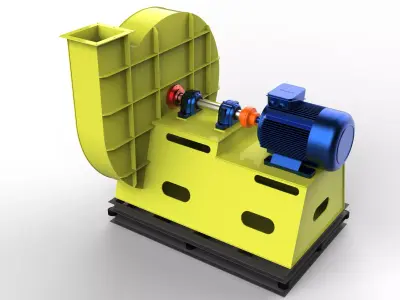 Industrial Fan 3D model 4