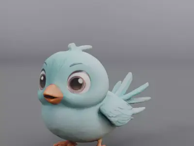 blue bird 3D model purchase