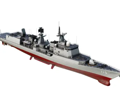 Chinese Navy Type 051C Destroyer PLAN Luzhou-class destroyer Low-poly 3D model