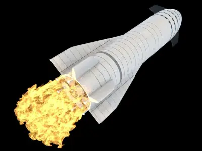 Rocket SpaceX Starship  3D model