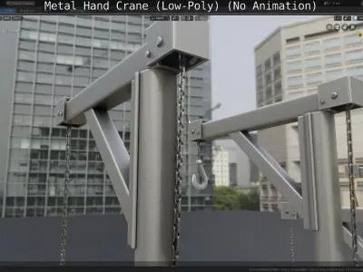 Metal Hand Crane Low-poly 3D model