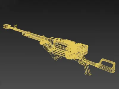 Kord machine gun game ready Low-poly 3D model