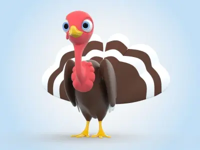 Turkey cartoon 3D model