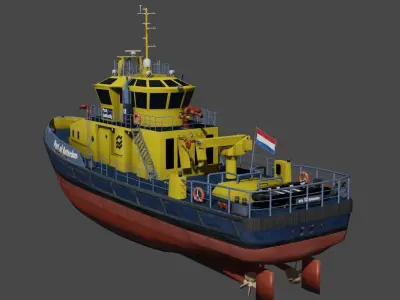 RPA12 tugboat Low-poly 3D model