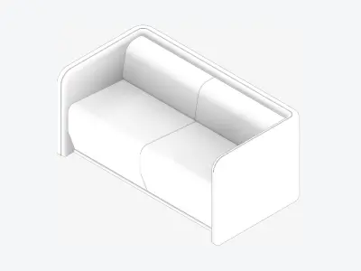 Seat - Sofa - Simplicity - Type 2 Low-poly 3D model