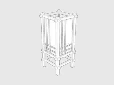 Traditional Japanese lantern Free 3D model