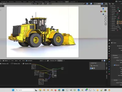 Wheel Loader yellow  Low-poly 3D model