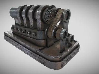 Car Engines Collection Low-poly 3D model