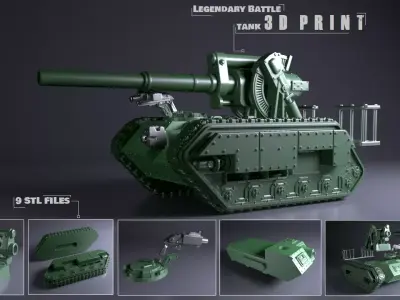 Legendary Battle Tank for 3Dprint 3D print model by mbelec