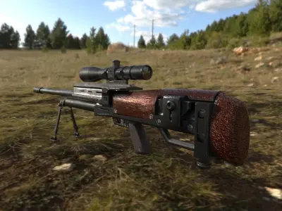 Sniper-HS-50-M1 Low-poly 3D model