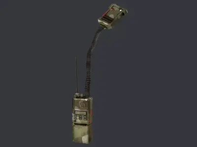 Radio Military Low-poly 3D model purchase