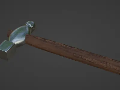 Small Ball Peen Hammer Low-poly 3D model