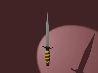 Dagger Low-poly 3D model 7