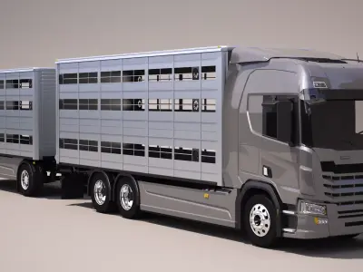 Livestock Tandem Truck 3D model