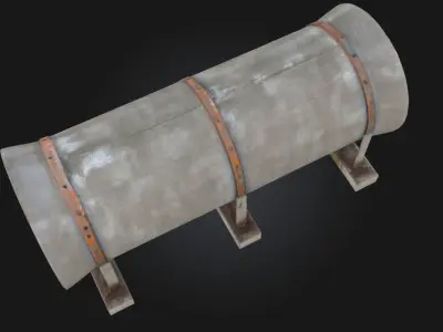 Concrete Pipe Display Sturdy Infrastructure Elements 3D model