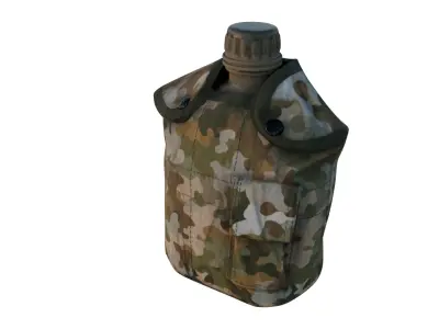 Military Canteen Bottle Low-poly 3D model
