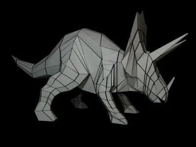 Low-poly Triceratops dinosaur Free low-poly 3D model