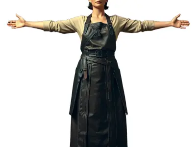 Leather Apron Woman model pack Low-poly 3D model