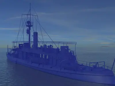 Gunboat SMS Tsingtau 3D model