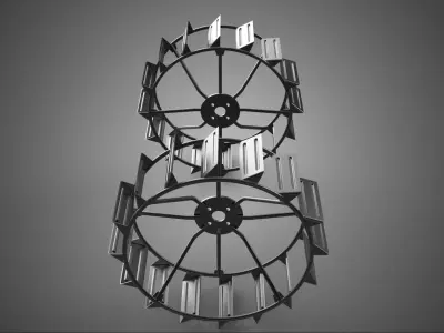 METAL MILD STEEL IRON CAGE WHEEL TRACTOR TYRE TIRE RIM SPADE LUG 3D model