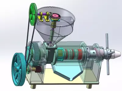 Design of screw oil press 3D model