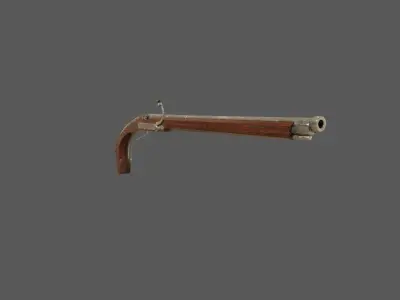16th century Petronel Arquebus Halbhaken Low-poly 3D model