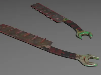 Apocalipticknife LowPoly old rusty knife Low-poly 3D model