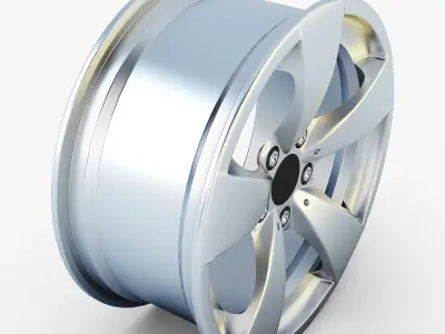 Style 138 wheel silver Mid Poly Low-poly 3D model