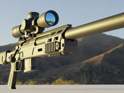 3d gun  Low-poly 3D model