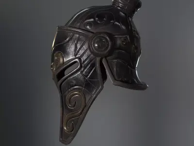 Knight Helmet Low-poly 3D model