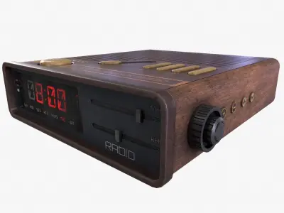 Digital Clock Radio Low-poly 3D model