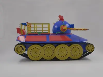 Toy robot submarine Low-poly 3D model