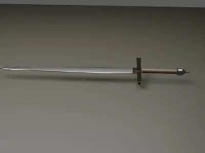 Low Polly Two Handed Sword Free low-poly 3D model