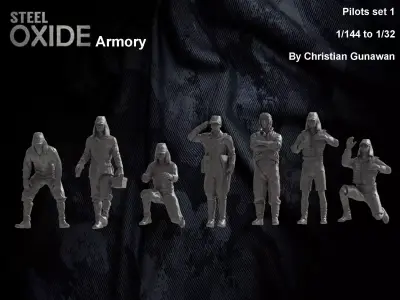 WWII Japanese airfield crew set 1 for 3d printing 3D print model purchase