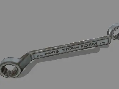 wrench metal handle Low-poly 3D model