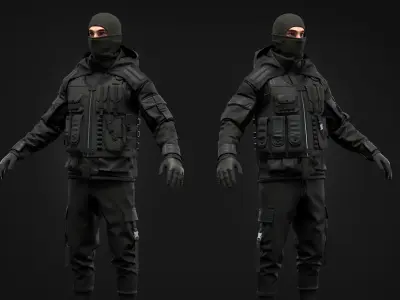 Tactical Uniform Set for men 3D model