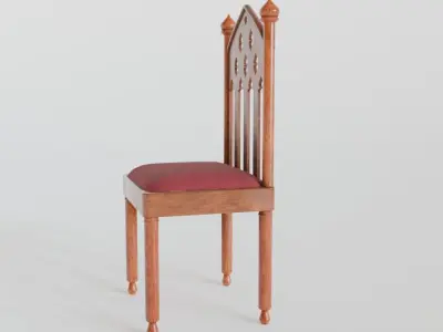 Medieval chair 3d model  Free low-poly 3D model