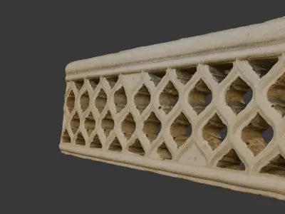 Decorative Stone Lattice 3D Scan Low-poly 3D model