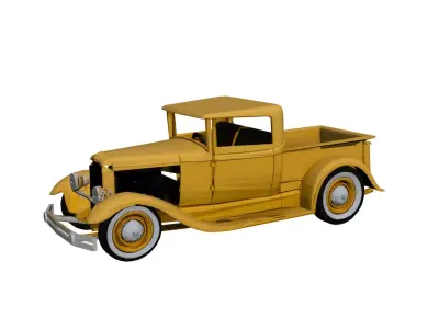 1930 Pickup Low Poly 3D Model with Textures Optimized Vintage  Low-poly 3D model