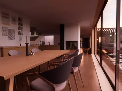 Modern House with Pool and Garden - ArchiCAD Project 3D model