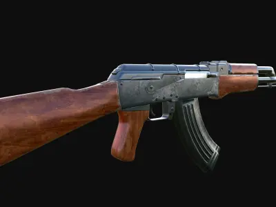 AK-47 PBR ak - rifle Low-poly 3D model