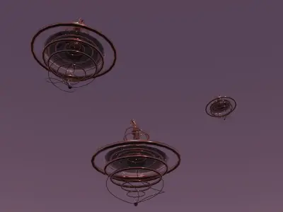 Castle-island made of metal and glass 3D model